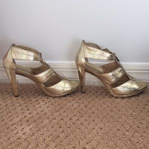 Michael Kors Berkeley T-Strap Dress heels Gold